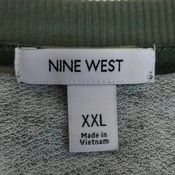 {Nine West} Ruffle Yoke Sweatshirt in Camo Print - Picture 13 of 13